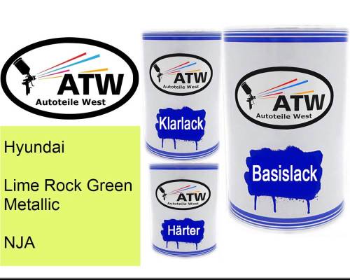 Hyundai, Lime Rock Green Metallic, NJA: 500ml Lackdose + 500ml Klarlack + 250ml Härter - Set, von ATW Autoteile West.